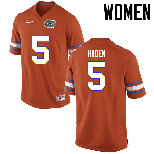 Women Florida Gators #5 Joe Haden College Football Jerseys Sale-Orange - Click Image to Close